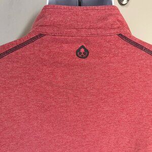 Tasc Men's red w/ gray trim long sleeve 1/2 zip pullover Jacket XL EUC